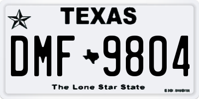 TX license plate DMF9804