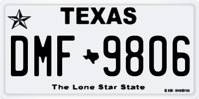 TX license plate DMF9806