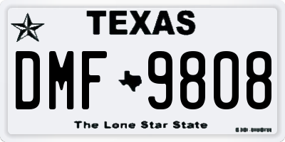 TX license plate DMF9808