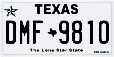 TX license plate DMF9810