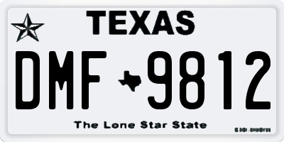 TX license plate DMF9812