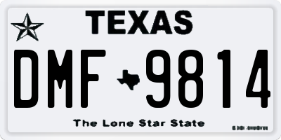 TX license plate DMF9814