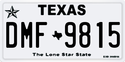 TX license plate DMF9815