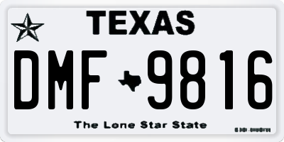 TX license plate DMF9816