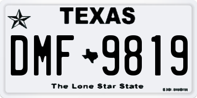 TX license plate DMF9819