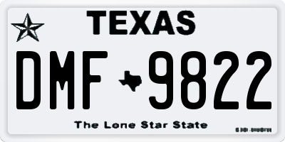 TX license plate DMF9822
