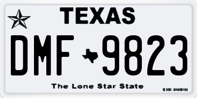 TX license plate DMF9823