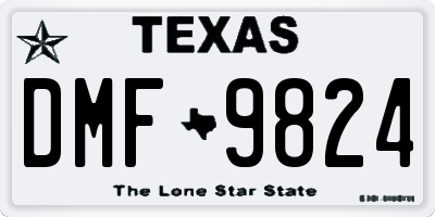 TX license plate DMF9824