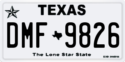 TX license plate DMF9826