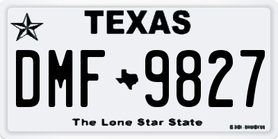 TX license plate DMF9827