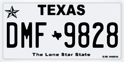 TX license plate DMF9828