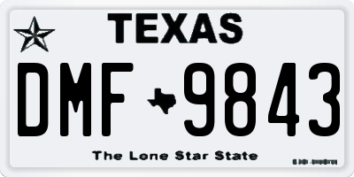 TX license plate DMF9843