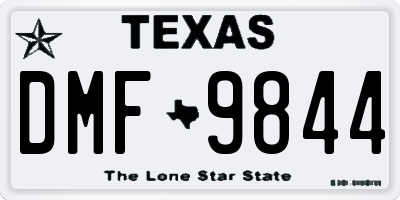 TX license plate DMF9844