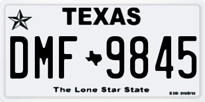 TX license plate DMF9845
