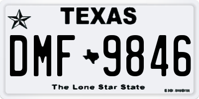 TX license plate DMF9846