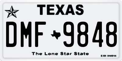 TX license plate DMF9848