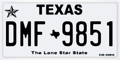 TX license plate DMF9851