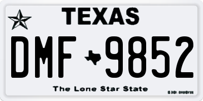 TX license plate DMF9852