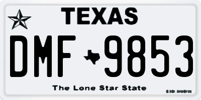 TX license plate DMF9853