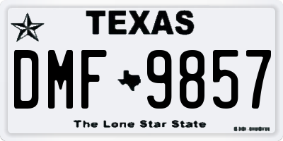 TX license plate DMF9857