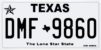 TX license plate DMF9860