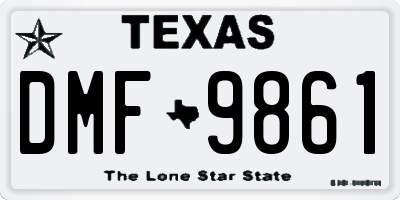 TX license plate DMF9861