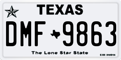 TX license plate DMF9863