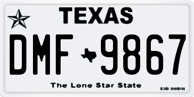 TX license plate DMF9867