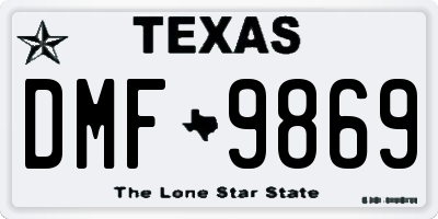 TX license plate DMF9869