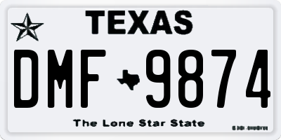 TX license plate DMF9874
