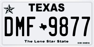 TX license plate DMF9877