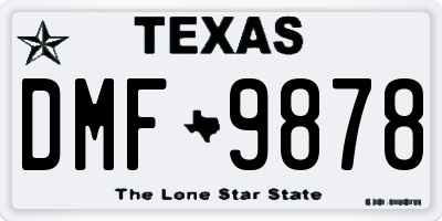 TX license plate DMF9878