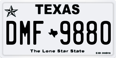 TX license plate DMF9880