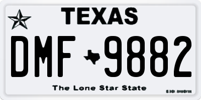 TX license plate DMF9882