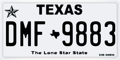 TX license plate DMF9883