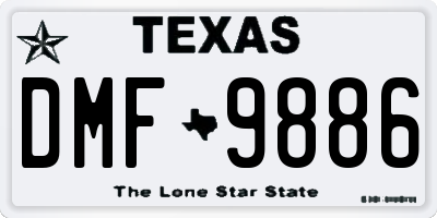 TX license plate DMF9886