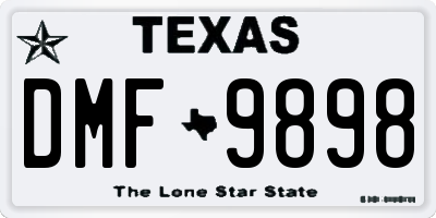 TX license plate DMF9898