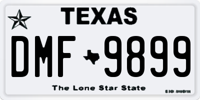 TX license plate DMF9899