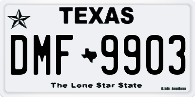 TX license plate DMF9903