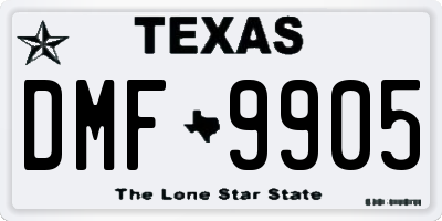TX license plate DMF9905