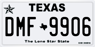 TX license plate DMF9906