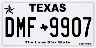 TX license plate DMF9907
