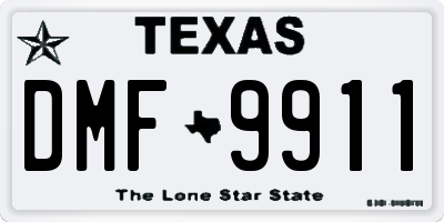 TX license plate DMF9911