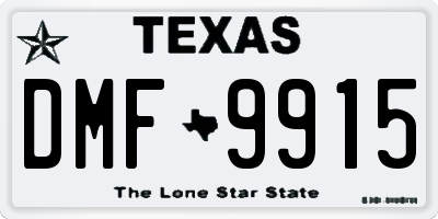 TX license plate DMF9915