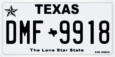 TX license plate DMF9918