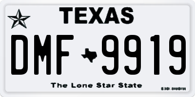 TX license plate DMF9919