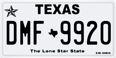 TX license plate DMF9920