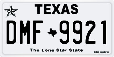 TX license plate DMF9921