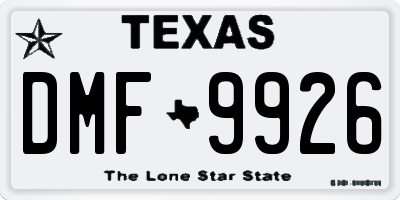 TX license plate DMF9926