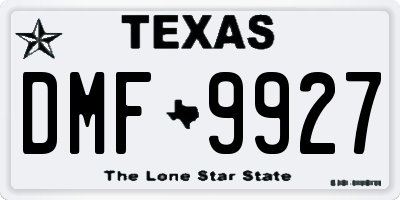 TX license plate DMF9927